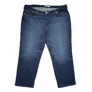 Levis Boyfriend Jeans Womens Plus 22W Blue Mid Rise Stretch Measures 42 x 25